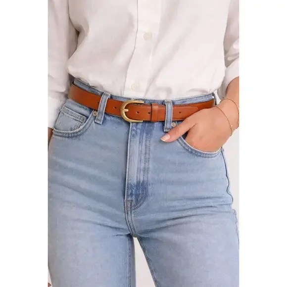 Coach British Tan Leather Belt Solid Brass – 30–32 - Picture 1 of 9